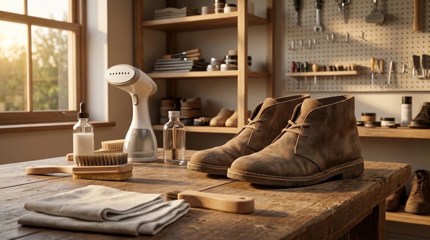 Softening Hard Suede Shoes: Brush, Steam, Condition