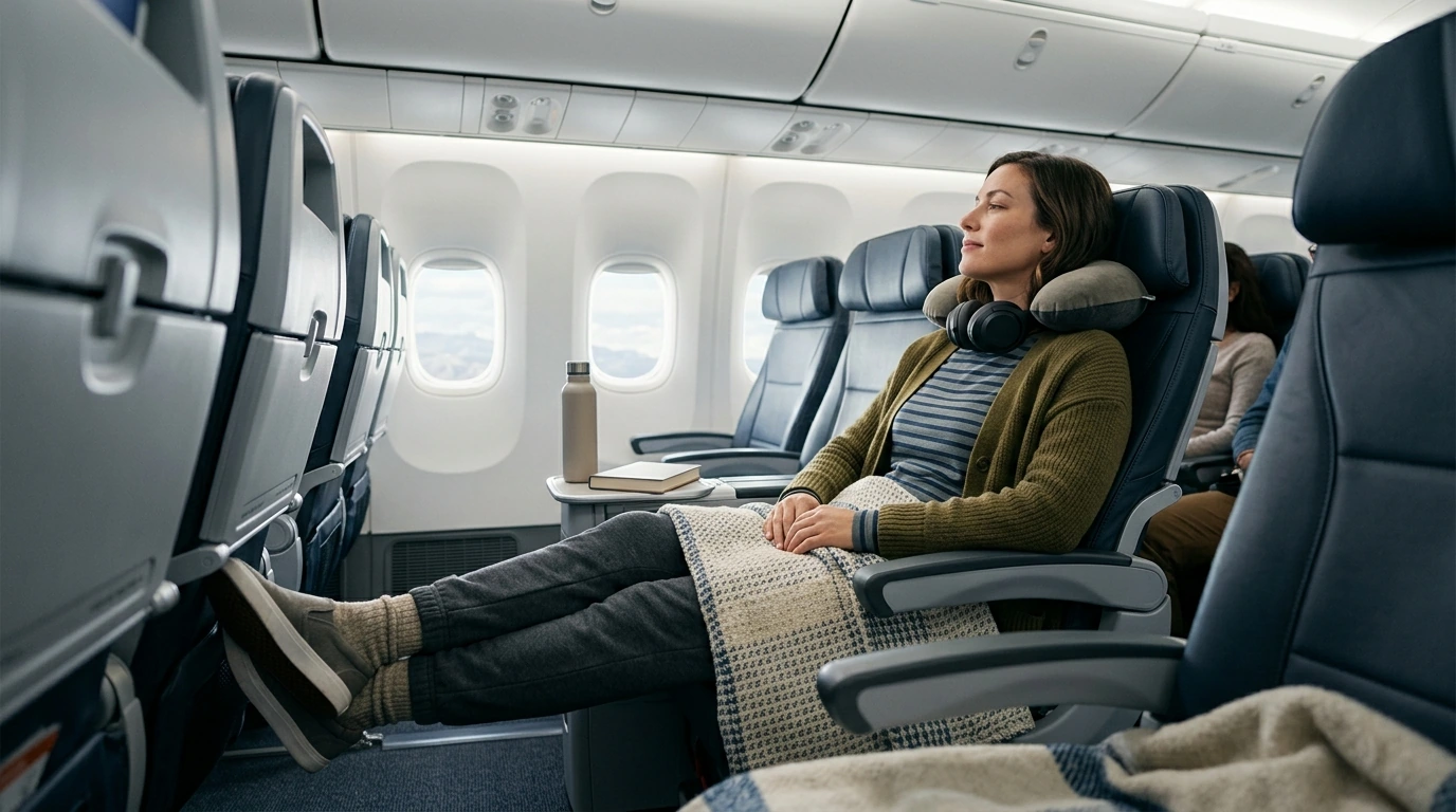 Most Comfortable Long-Flight Outfit: Layers & Soft Fabrics