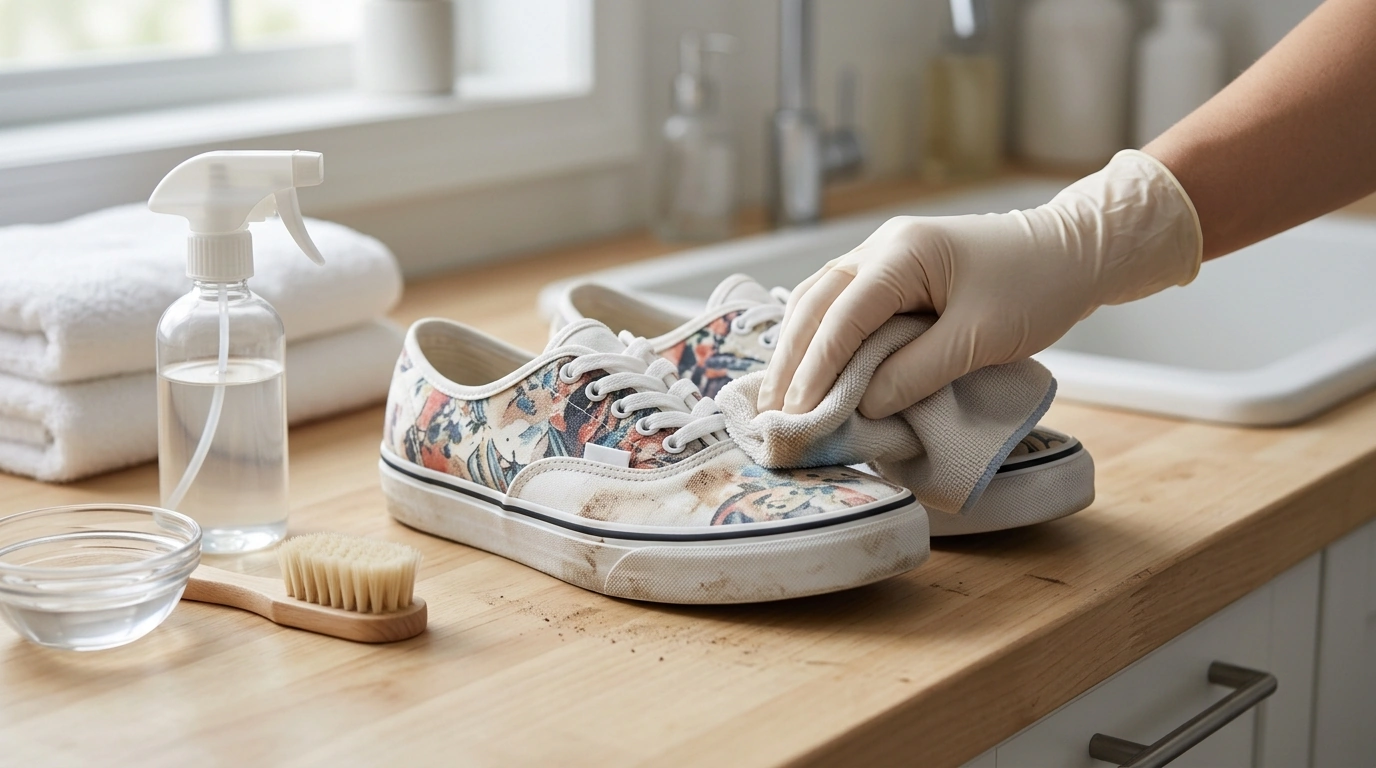 Clean White Printed Sneakers Without Fading the Design